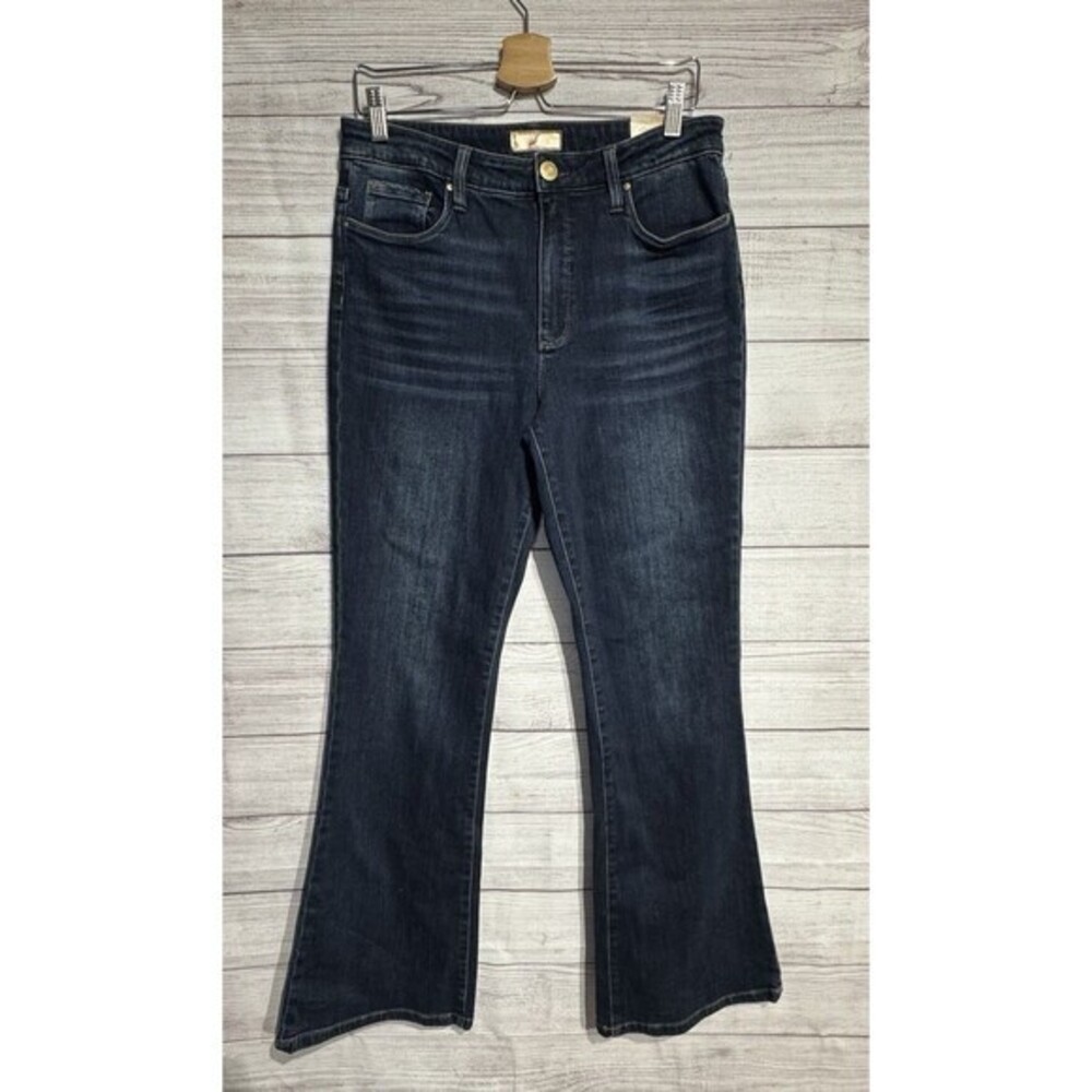Kut From The Kloth Womens Ana High Rise Flare Jeans Sz 10  Stretch Denim Fab Ab